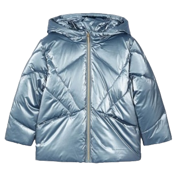 Mayoral Girls Age 4 Metallic Blue Puffer Jacket