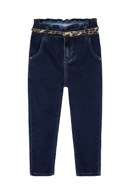 Mayoral Girls Age 4 Dark Blue Jeans With High Ruffle Waist