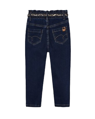 Mayoral Girls Age 4 Dark Blue Jeans With High Ruffle Waist