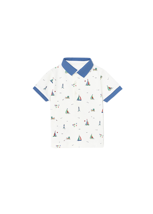 Copy of Mayoral Boys Sail Boat Printed Polo Shirt Age 12 Months