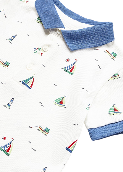 Copy of Mayoral Boys Sail Boat Printed Polo Shirt Age 12 Months