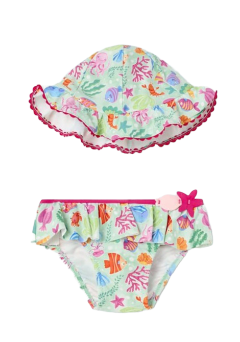 Mayoral Girls Age 12 Months Swim Knickers with Hat