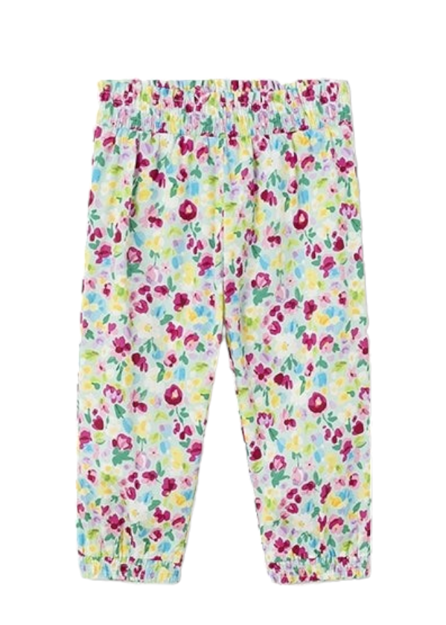 Mayoral Slouchy Printed Trousers With Ruffle Waist Detail Girls Age 12 Months