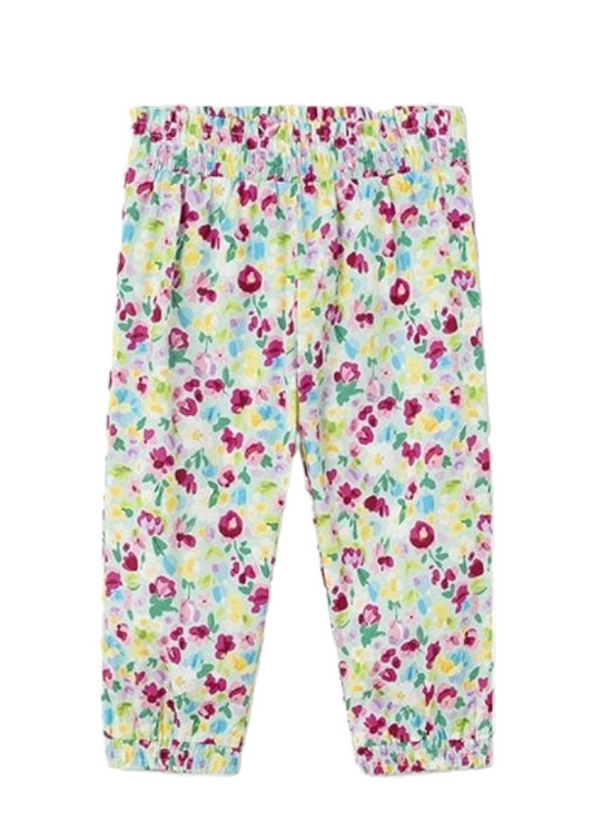 Mayoral Slouchy Printed Trousers With Ruffle Waist Detail Girls Age 12 Months