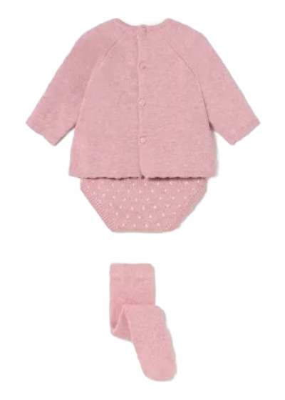 Mayoral Newborn Girls Three-Piece Knitted Cotton Jumper Set