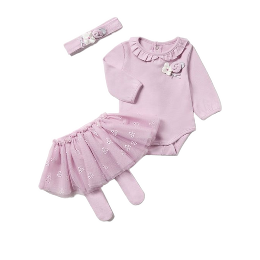 Mayoral Newborn Girls Cute Three-Piece Tights Set