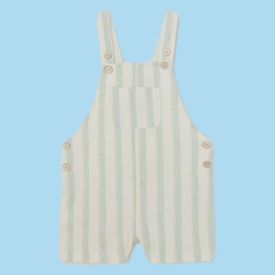 Mayoral 12 Month Boys Linen Blend Dungaree Shorts