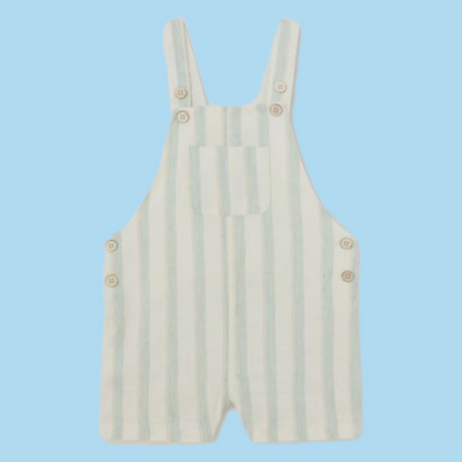 Mayoral 12 Month Boys Linen Blend Dungaree Shorts