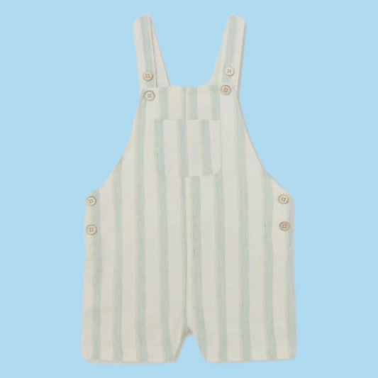 Mayoral 12 Month Boys Linen Blend Dungaree Shorts