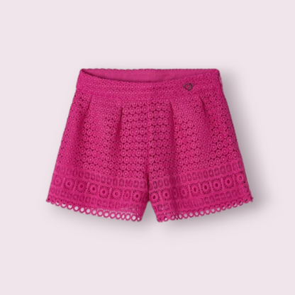 Mayoral Girls Age 4 Embroidered Guipure Shorts