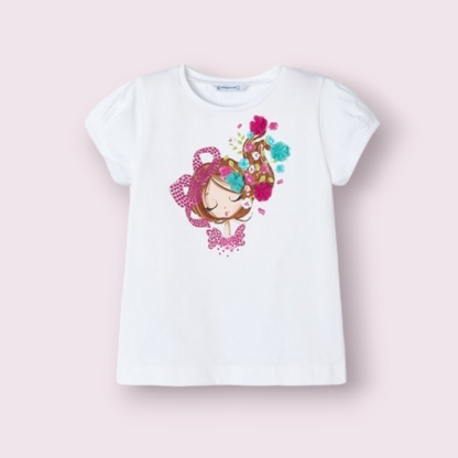 Mayoral Girls Age 4 Printed Cotton T Shirt