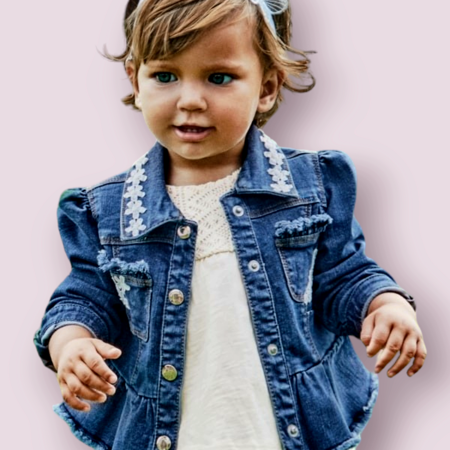 Mayoral Age 12 Months Soft Denim Ruffle Jacket 1434