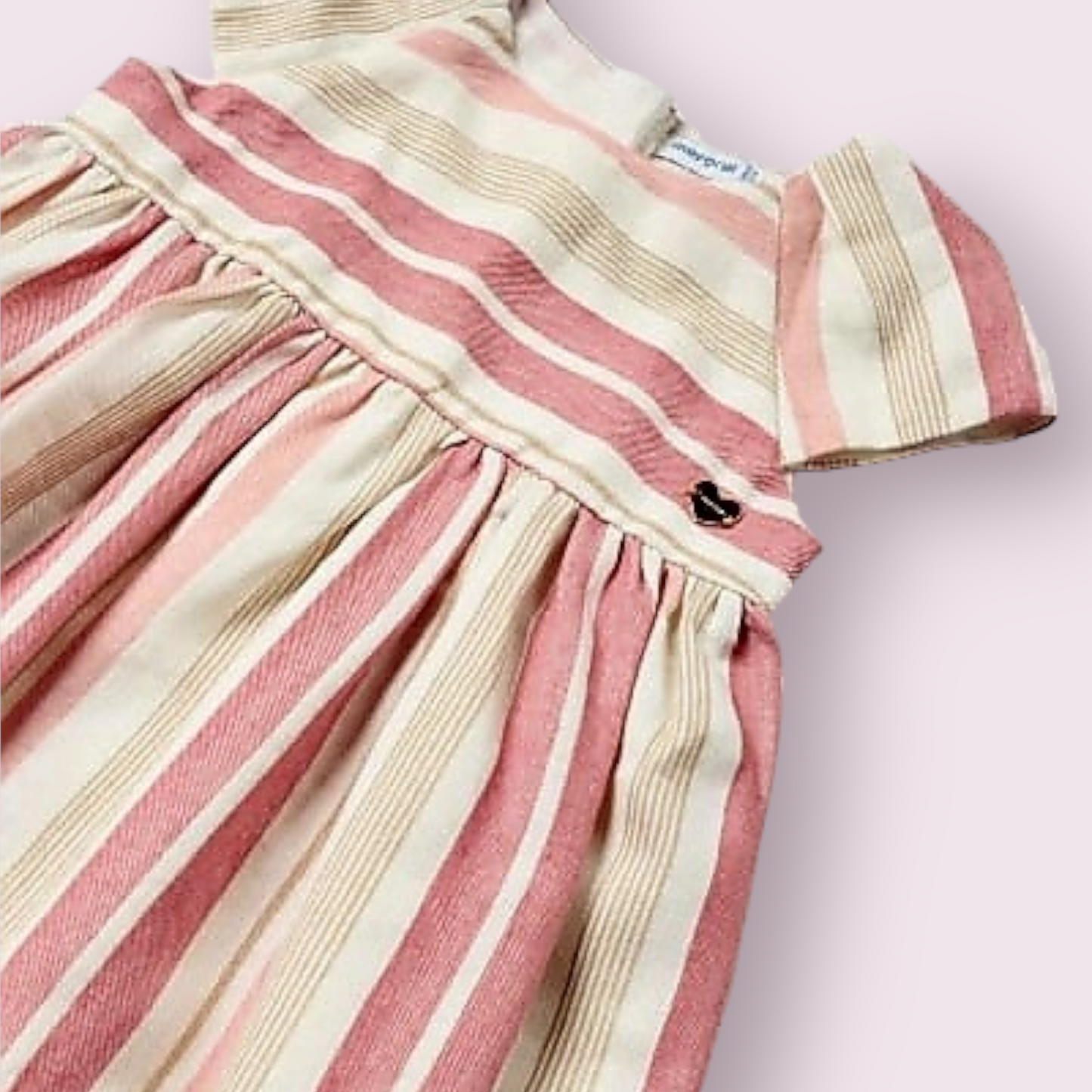 Mayoral Girls Age 12 Months Striped Linen Blend Dress