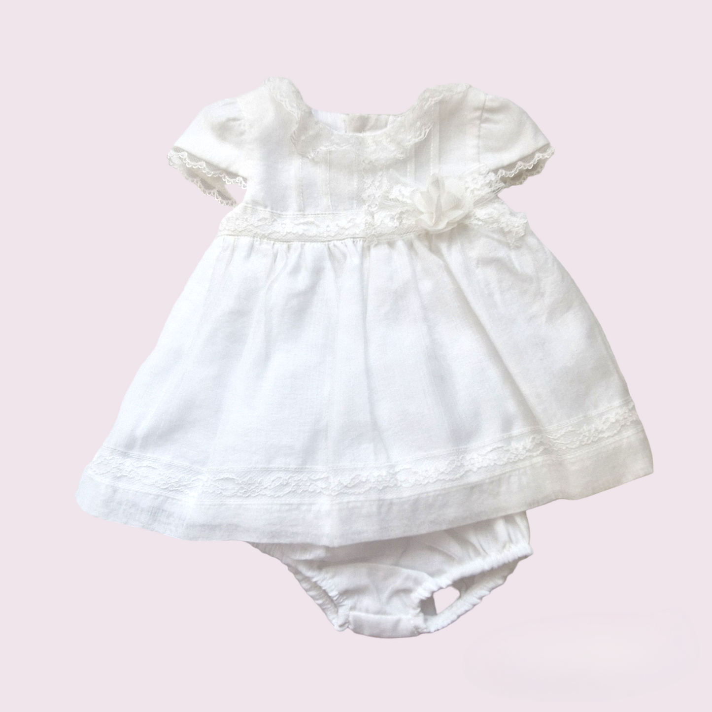 Mayoral Newborn Girls Chiffon Dress with Nappy Cover 1821-23