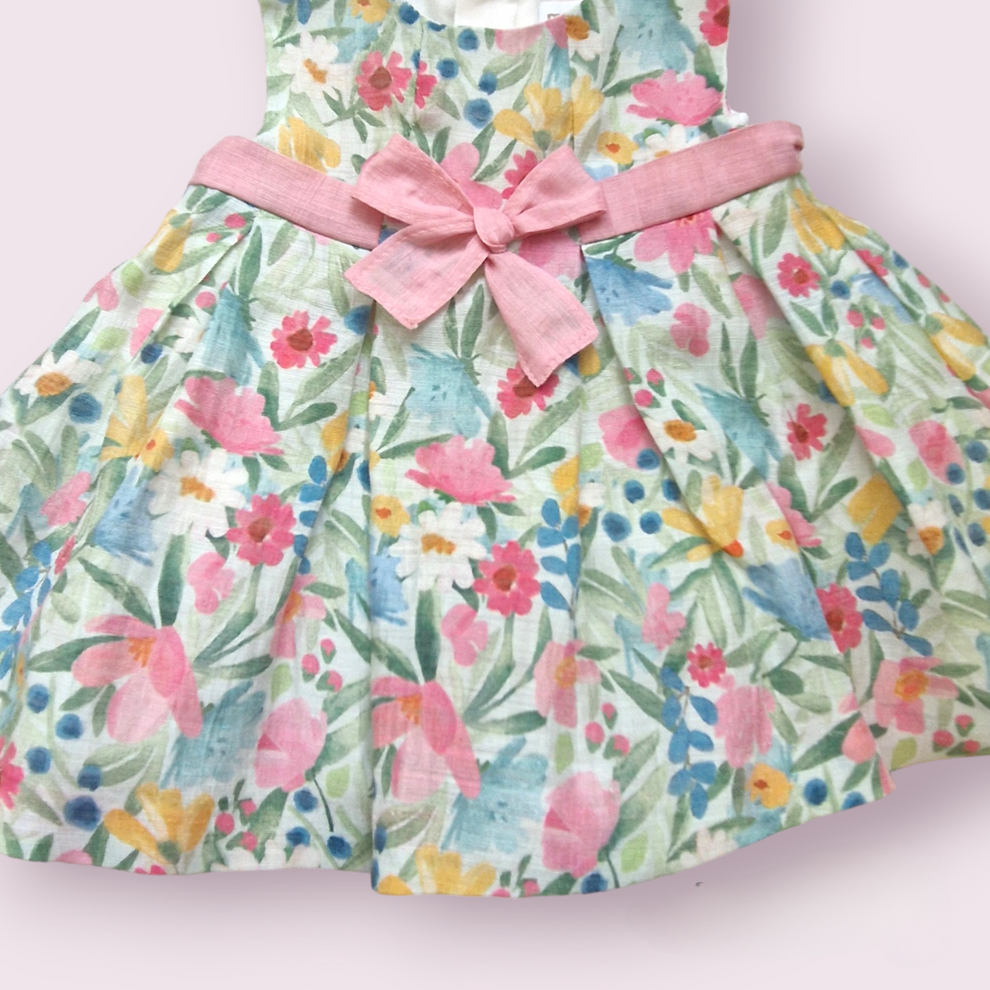 Mayoral Newborn Girls Floral Linen Dress 1819-47