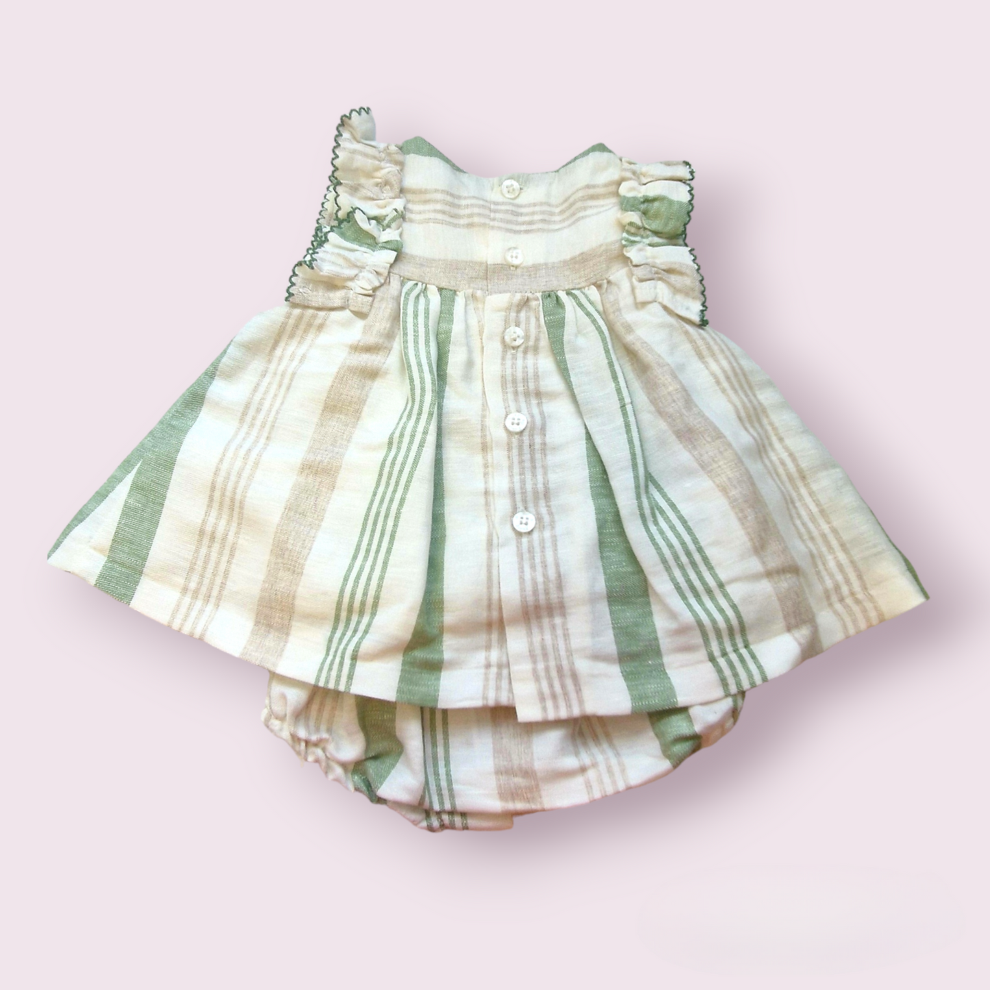 Mayoral Newborn Girls Striped  Dress with Nappy Pants 1829-60