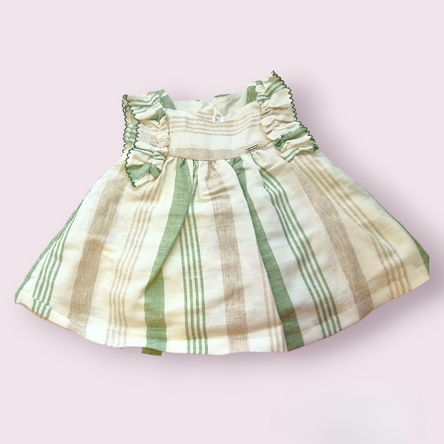 Mayoral Newborn Girls Striped  Dress with Nappy Pants 1829-60