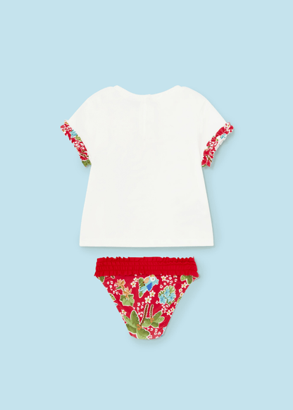 Mayoral Girls Age 12 Months Swim Knickers & T Shirt