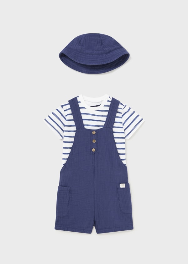 Mayoral 12 Month Boys Bambula Dungaree Short Set