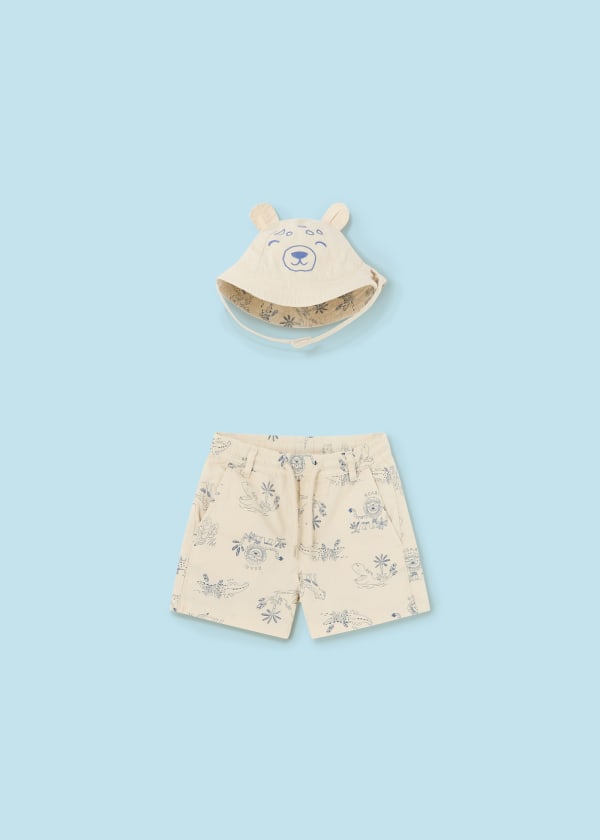 Mayoral Boys Age 12 Months Shorts & Hat Set 1249-27