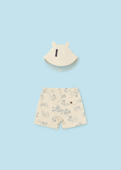 Mayoral Boys Age 12 Months Shorts & Hat Set 1249-27