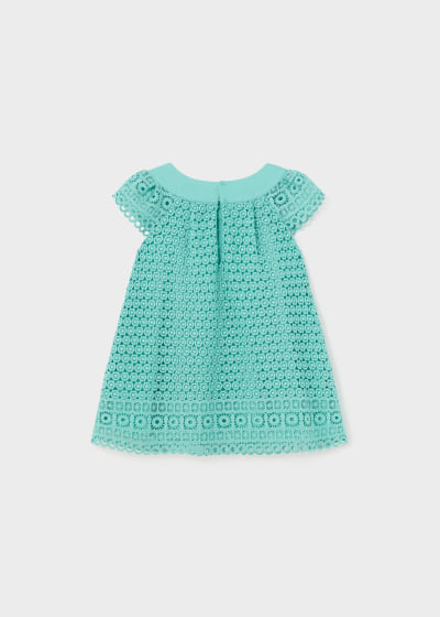 Mayoral Girls Age 12 Months Mint Green Guipure Dress 1908-68