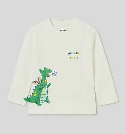 Mayoral 12 Month Boys Long Sleeved Graphic Print Tee