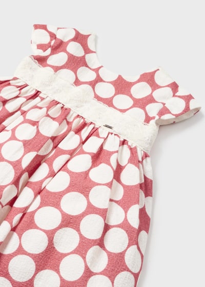 Mayoral Girls Age 12 Months Jacquard Polka Dot Dress 1905-55