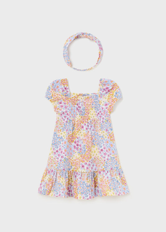 Mayoral Girls Age 12 Months Printed Dress with Matching Headband