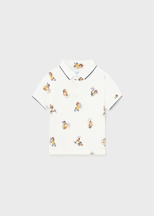 Mayoral Boys Cotton Printed Polo Shirt Age 12 Months