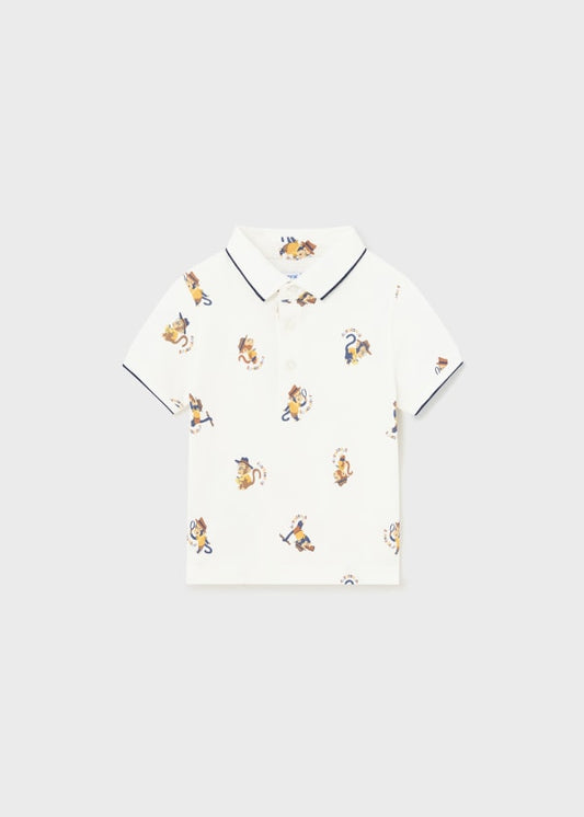 Mayoral Boys Cotton Printed Polo Shirt Age 12 Months