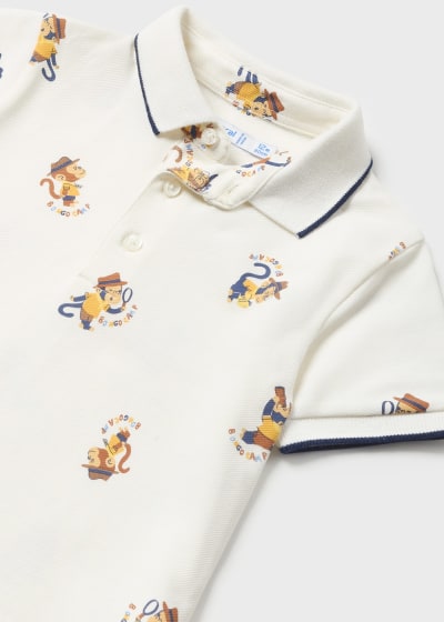 Mayoral Boys Cotton Printed Polo Shirt Age 12 Months