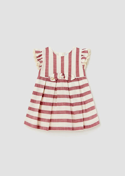 Mayoral Girls Age 12 Months Linen/Cotton Striped Dress 1906-60