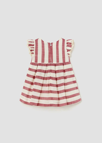 Mayoral Girls Age 12 Months Linen/Cotton Striped Dress 1906-60