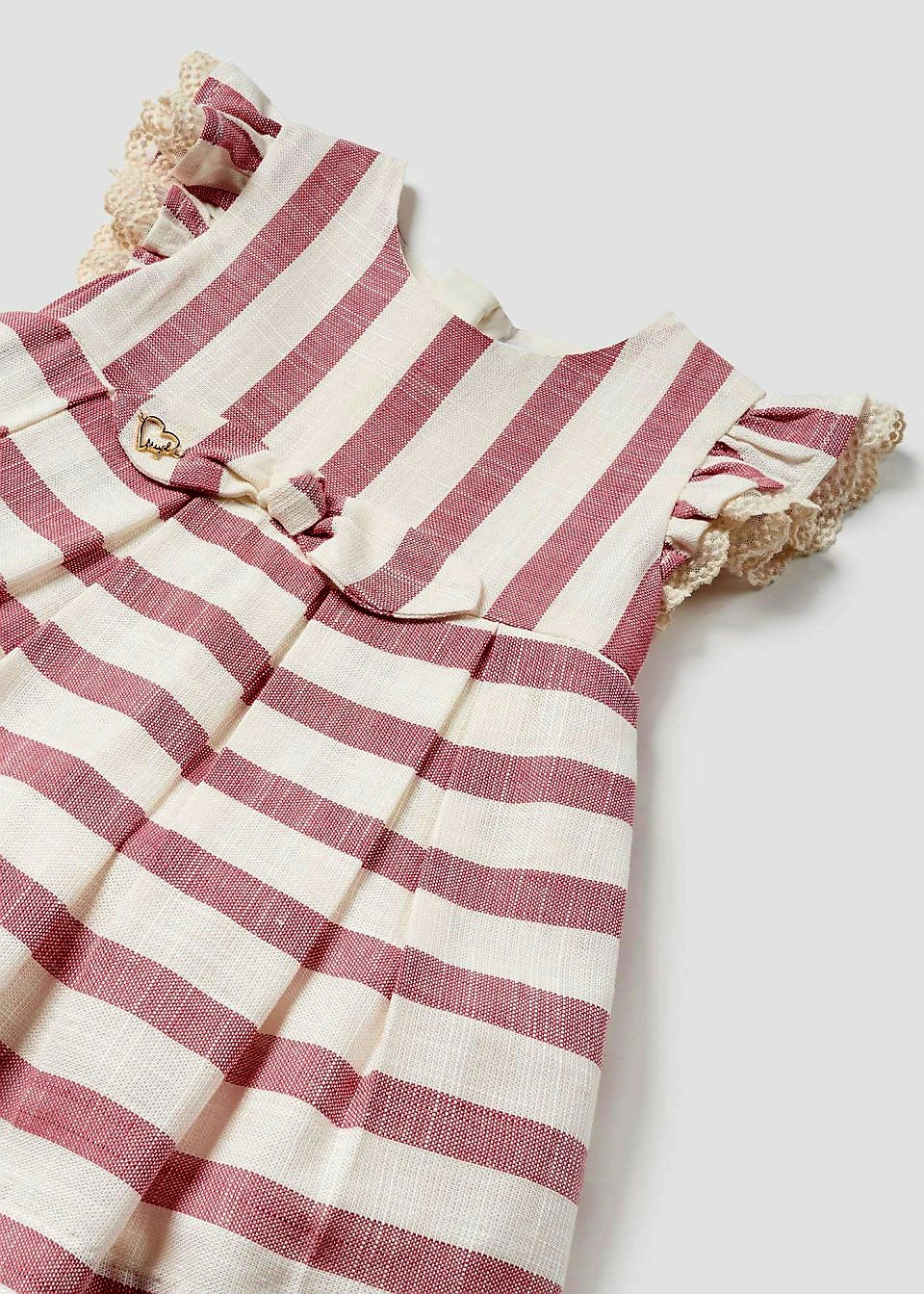 Mayoral Girls Age 12 Months Linen/Cotton Striped Dress 1906-60