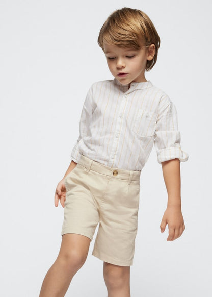 Mayoral Age 4 Boys Striped Linen Blend Set 3281-35