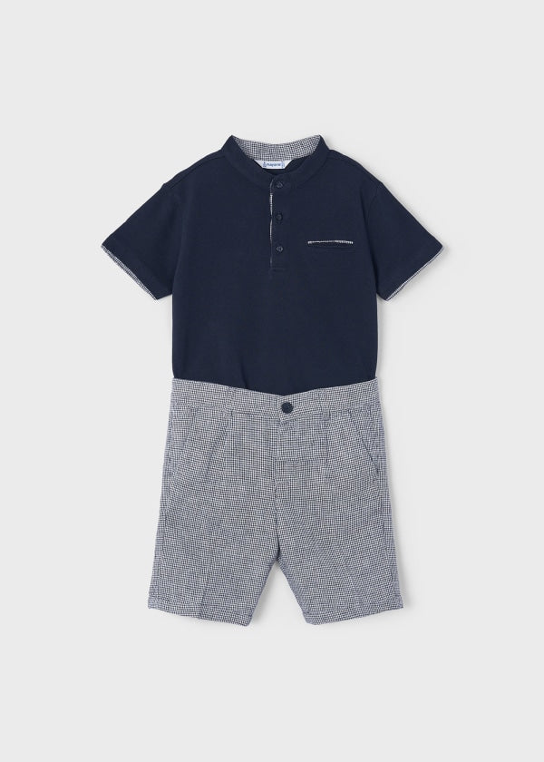 Mayoral Age 4 Boys Striped Linen Blend Set 3282-38