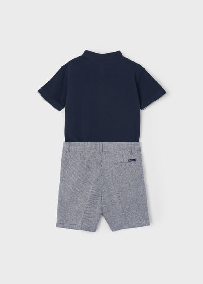 Mayoral Age 4 Boys Striped Linen Blend Set 3282-38