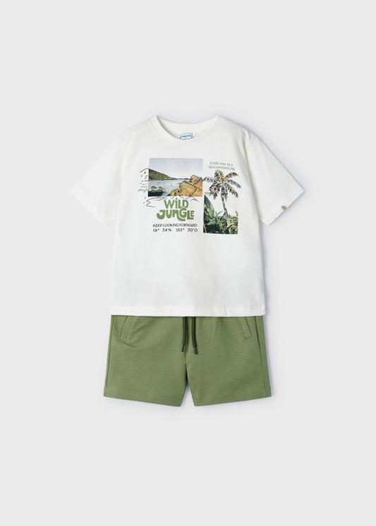 Mayoral Age 4 Boys Short Sleeved Cotton Top &  Shorts Set