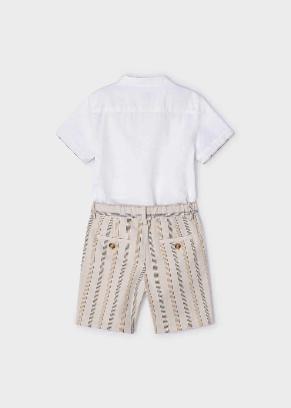 Mayoral Age 4 Boys Striped Linen Blend Set 3283-42