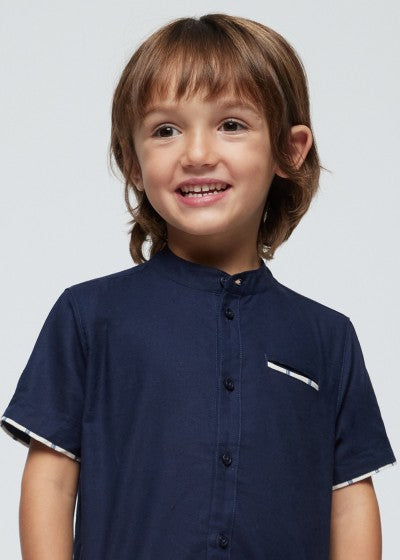 Mayoral Age 4 Boys Striped Linen Blend Set 3283-43