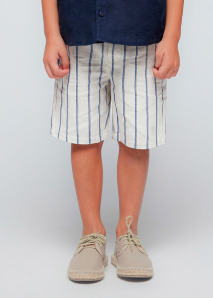 Mayoral Age 4 Boys Striped Linen Blend Set 3283-43