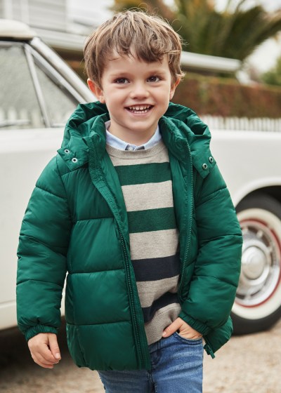 Mayoral Age 4 Boys Green Hooded School Coat 412 84