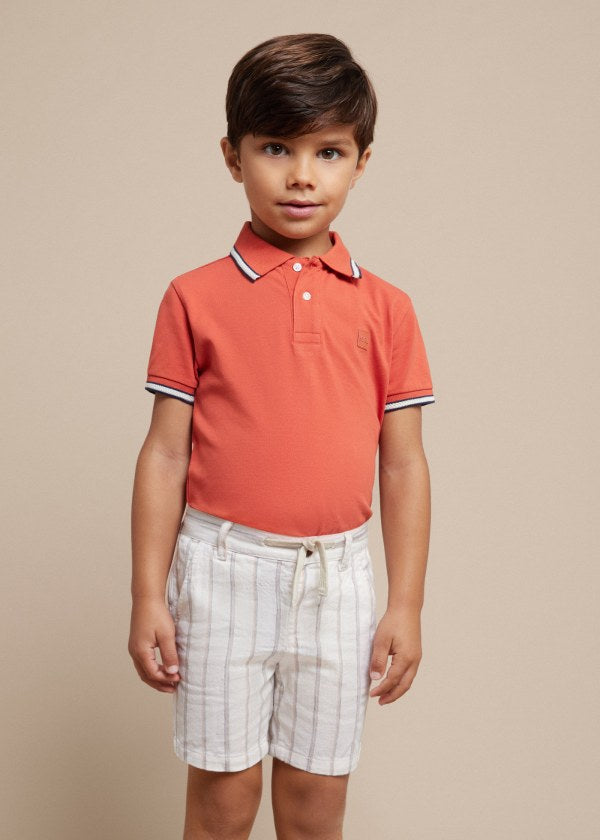 Mayoral Age 4 Boys Striped Linen Blend Shorts