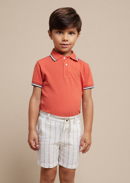 Mayoral Age 4 Boys Striped Linen Blend Shorts