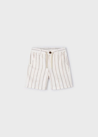 Mayoral Age 4 Boys Striped Linen Blend Shorts