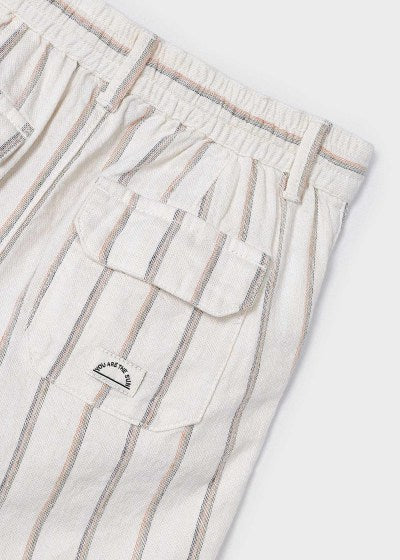 Mayoral Age 4 Boys Striped Linen Blend Shorts