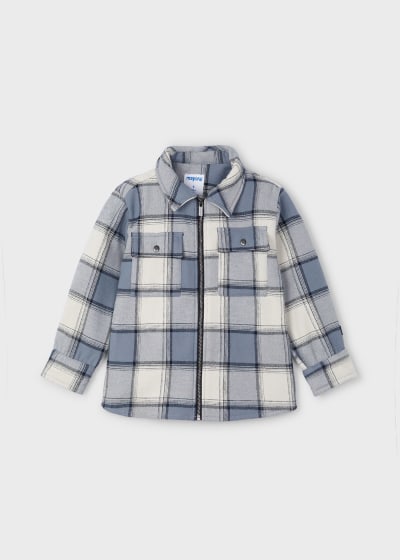 Mayoral Age 4 Boys Zip Up Checked Over Shirt 4462-51