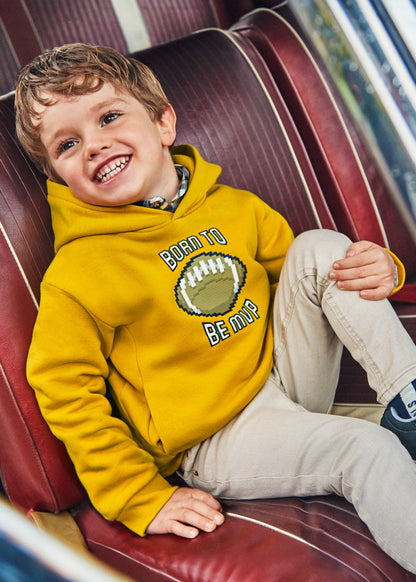 Mayoral Age 4 Boys Textured Print Hooded Sweatshirt 4451–24