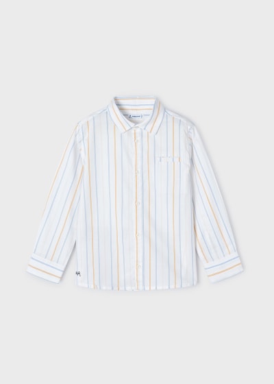 Mayoral Age 4 Boys Long Sleeved Striped Oxford Shirt 3123-32